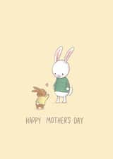 Cute Mother's Day Card - Bunny Mummy and Baby created by Emma ML