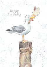 Cute Seagull Card - Cheeky Seagull with Ice Cream created by Paper Shed Design