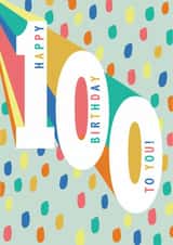 Classic Birthday Card - 100th - Happy Birthday To You! created by Ally Marie Illustration