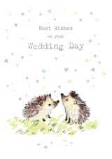 Cute Wedding Card - Hedgehogs with Love Hearts created by Paper Shed Design