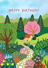 Pretty Birthday Card - Colourful Garden created by Pear Tree Press