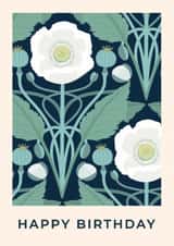 Arty Birthday Card - Art Nouveau Poppy created by Taya Cosgrove