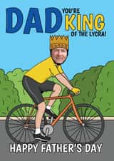 Personalised Father's Day Photo Card created by @Cupsie's Creations - Fun Father's Day Card - Cycling - King Of The Lycra