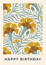 Arty Birthday Card - Vintage Carnations created by Taya Cosgrove