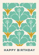 Arty Birthday Card - Vintage Summer Hibiscus created by Taya Cosgrove