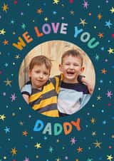 Personalised Father's Day Photo Card created by The Pattern Press - Classic Father's Day Photo Card - From The Kids - Stars