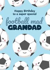Cute Birthday Card - Grandad - Football Mad created by Bev O'Connor || @oconnordesign