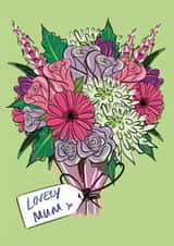 Pretty Mothers Day Card - For Mum - Bouquet Of Flowers created by Rixon Design