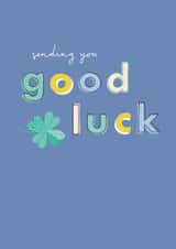 Classic Good Luck Card - Four Leaf Clover - Typography created by Sorcha Faulkner