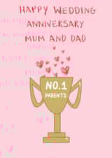 Classic Anniversary Card - For Mum And Dad - No.1 Parents created by HCD Illustration