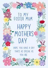 Pretty Mother's Day Card - For Foster Mum - Flowers created by Becky Grainger