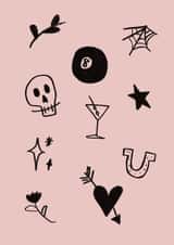 Tattoo Doodle Greeting Card created by Effy Ellen Art