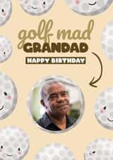 Personalised Birthday Photo Card created by Bev O'Connor || @oconnordesign - Cute Birthday Card - For Grandad - Golf Mad
