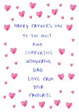 Heartfelt Father's Day Card - Kind Wonderful Dad - From Your Favourite created by HCD Illustration