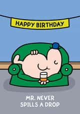 Funny Birthday Card - Alcohol - Mr. Men created by Mr. Men