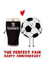 Cute Anniversary Card - For Him - For Her - Guinness - Football created by Pink Peach Cards
