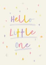 Classic New Baby Card - Hello Little One - Sparkles created by Sarah Frances