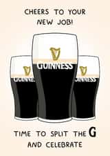 Fun New Job Card - Pints Of Guinness - Split The G created by YAWN DESIGNS