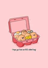 Funny Cute Egg Pun Card - Have an Egg-cellent Day created by Toastedink