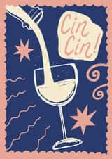 Arty Birthday Card - Cin Cin created by Giddy Kipper