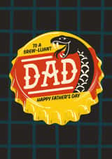 Fun Father's Day Card - Bottle Cap Design - Snake created by AbiGoLucky