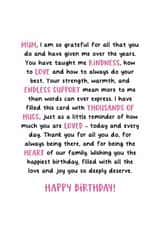 Heartfelt Birthday Card - For Mum - Endless Support created by Kreate Paper Co.