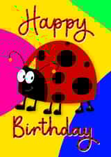 Cute ladybird birthday card for kids created by Magpie Designs UK
