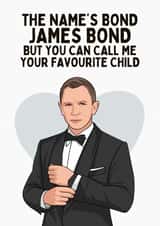 Funny Father's Day Card - James Bond - Favourite Child created by Sundiva Designs