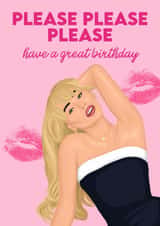Fun Birthday Card - Sabrina Carpenter - Please Please Please created by byRosybum
