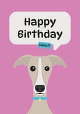 Happy birthday from the dog (whippet) created by Harriet Jones