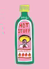 Arty Anniversary Card - Hot Stuff - Spicy Sauce Bottle created by Laura Barnes