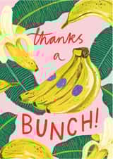 Cute Thank You Card - Thanks a Bunch - Bananas created by Laura Barnes