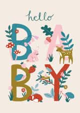 Cute New Baby Card - Woodland Animals created by Laura Barnes