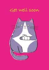 Cute Get Well Card - Poorly Cat created by Mouse that Roared