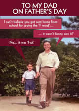 Funny Father's Day Card - F Word created by Quitting Hollywood