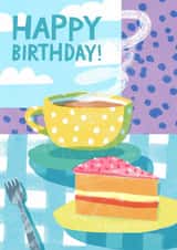 Arty Birthday Card - Tea and Cake created by Catherine Pape