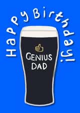 Classic Birthday Card - Genius Dad - Guinness created by By Big Will Limited