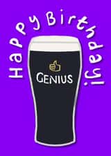 Classic Birthday Card - Genius - Guinness created by By Big Will Limited