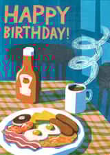 Arty Birthday Card - Breakfast Fry Up created by Catherine Pape