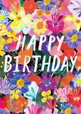 Pretty Birthday Card - Bright Spring Florals created by Katt Jones