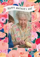 Personalised Mothers Day Photo Card created by Katt Jones - Pretty Mother's Day Card - Pink Florals