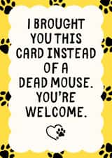 Funny Father's Day Card - From The Cat - Dead Mouse created by Sundiva Designs