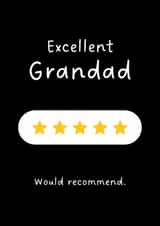 Funny Father's Day Card - For Grandad - Five Star Review created by Sundiva Designs