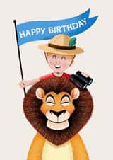 Cute Birthday Card - For Him - Lion created by Folio | Ian Owen