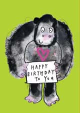 Cute Birthday Card - Cuddly Gorilla created by Sketchy Muma