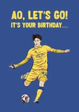 Leeds United Birthday Card - Ao Tanaka - Ao, Let's Go! created by ZB CREATIVE