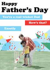 Funny Father's Day Card - Cricket Sports - You're A Real Wicket Dad! created by Quitting Hollywood