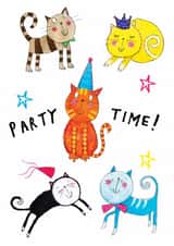 Cute Birthday Card - Party Cats created by Sketchy Muma