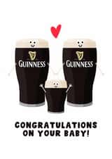 Cute New Baby Card - Guinness - Baby Guinness created by Pink Peach Cards