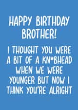 Funny Birthday Card - For Brother - Knobhead created by Pack a Punch Designs